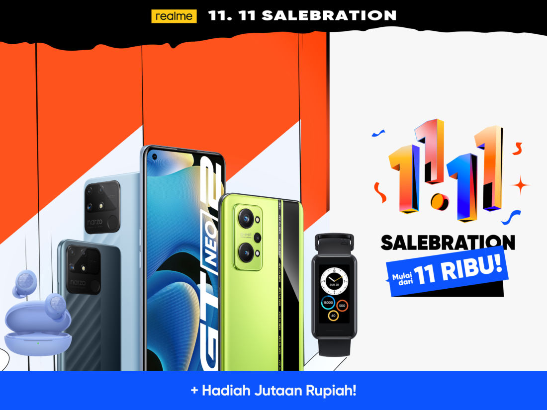 Meriahkan Harbolnas, Nikmati Diskon Realme Dalam 11.11 Salebration 4 Diskon Realme