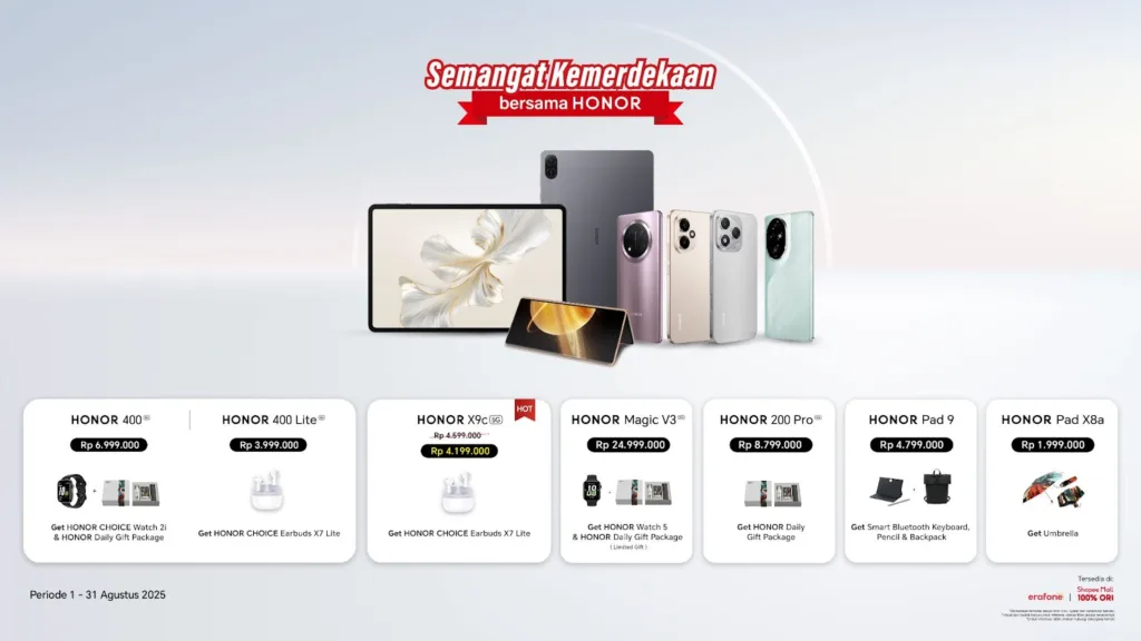 Honor 400 Dan Honor X9C, Smartphone Canggih Dengan Promo Spesial Agustus 4 Honor