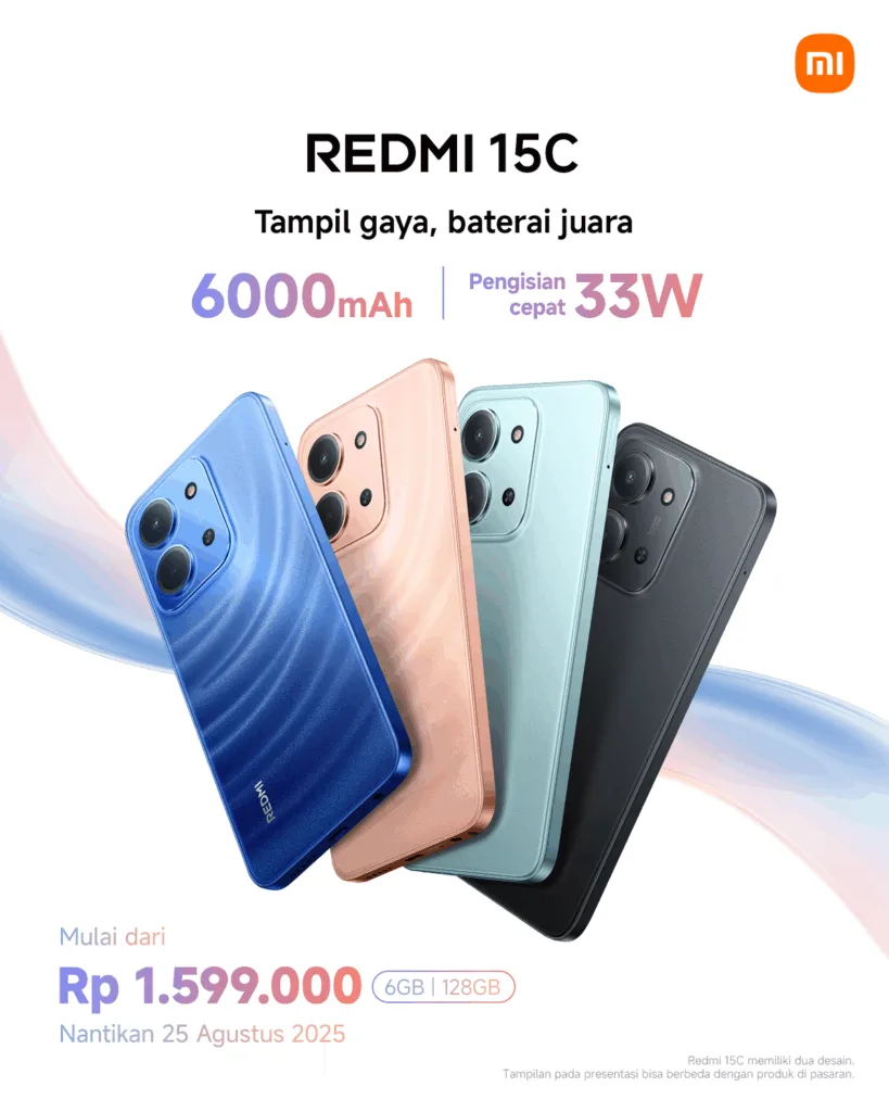Redmi 15C Resmi Rilis: Hp 1,5 Jutaan Dengan Baterai 6000Mah, Desain Stylish, Dan Performa Tangguh 4 Redmi