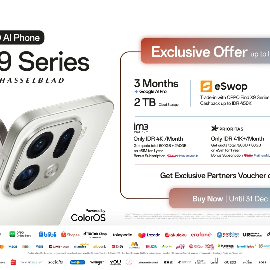 Oppo Find X9 Series Laris Manis Di Indonesia! Pre-Order Ludes, Penjualan Perdana Banjir Bonus Eksklusif Hingga Rp4,5 Juta 4 6. Promo Eksklusif Penjualan Perdana Oppo Find X9 Series