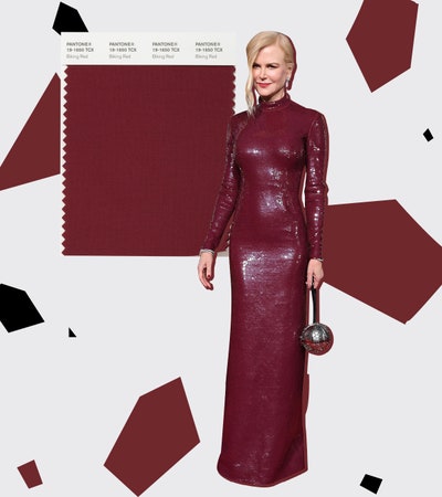 Nicole Kidman Showcased This Darker Shade Of Red At The Golden Globes Wearing A Longsleeved Sequined Michael Kors Gown....