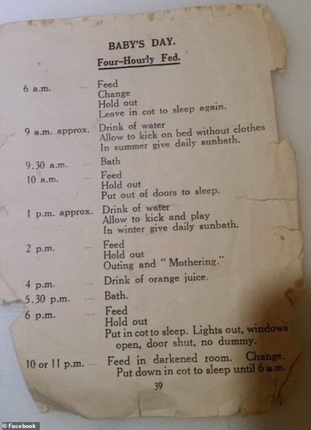 17240346 7353673 Facebook Users Went Wild Over The 1950 S Baby S Day Schedule Wit M 18 1565770865714