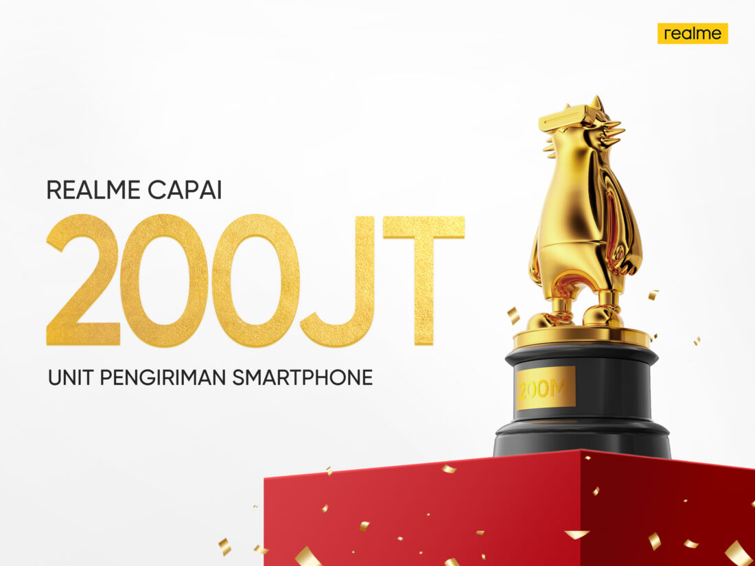Realme Catatkan Rekor Baru 200 Juta Unit Pengiriman Secara Global