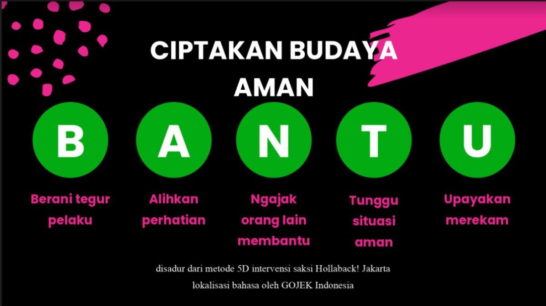 Foto 3 Metode Intervensi Saksi 5D Oleh Hollaback Yang Disesuaikan Oleh Gojek