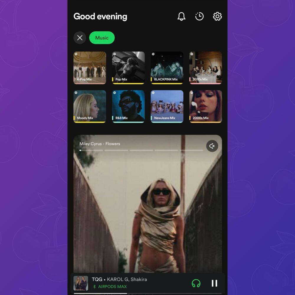 Homescreen Spotify