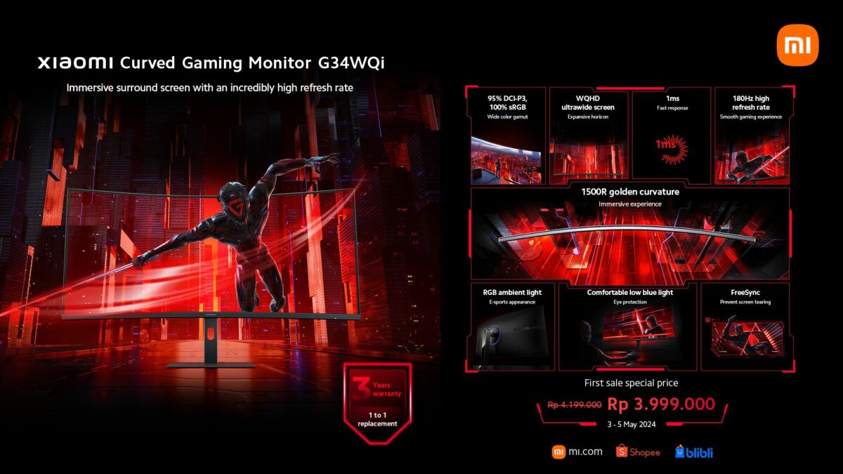 Monitor Xiaomi Terbaru Untuk Produktivitas Dan Hiburan Gaming Lebih Seru!