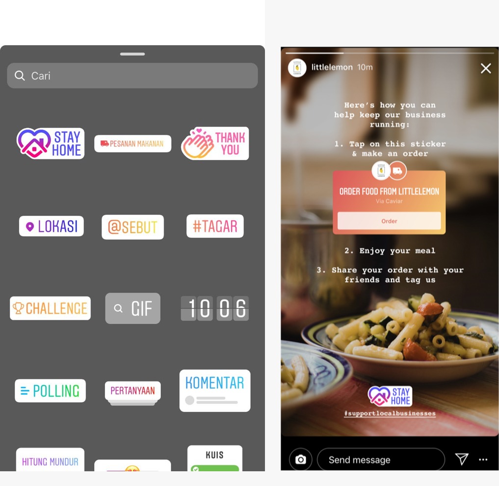 Instagram Stiker Pesanan Makanan