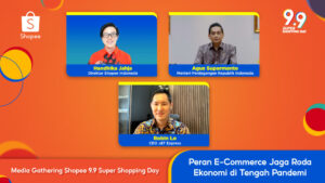 Media Gathering Shopee 9.9 Super Shopping Day Handhika Jahja Direktur Shopee Indonesia Agus Suparmanto Menteri Perdagangan Ri Robin Lo Ceo Jt Express