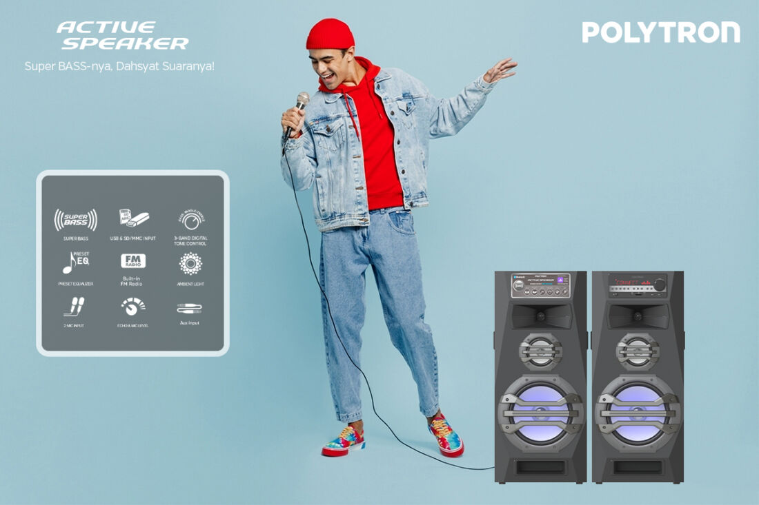 Juara Bass-Nya! Polytron Rilis Bluetooth Speaker Aktif Pas 12Af15