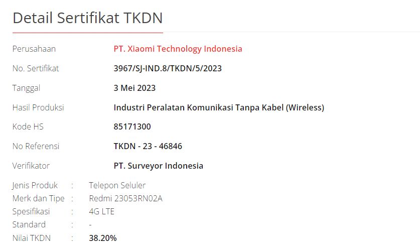 Redmi 12 Tkdn