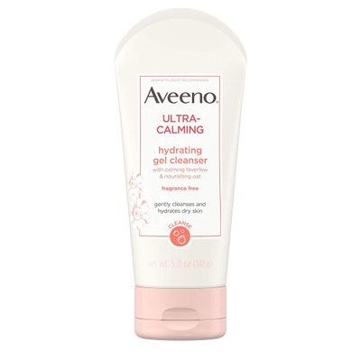 Best Cleansers For Sensitive Skin Tube Of Aveeno Ultracalming Hydrating Gel Cleanser On A White Background 
