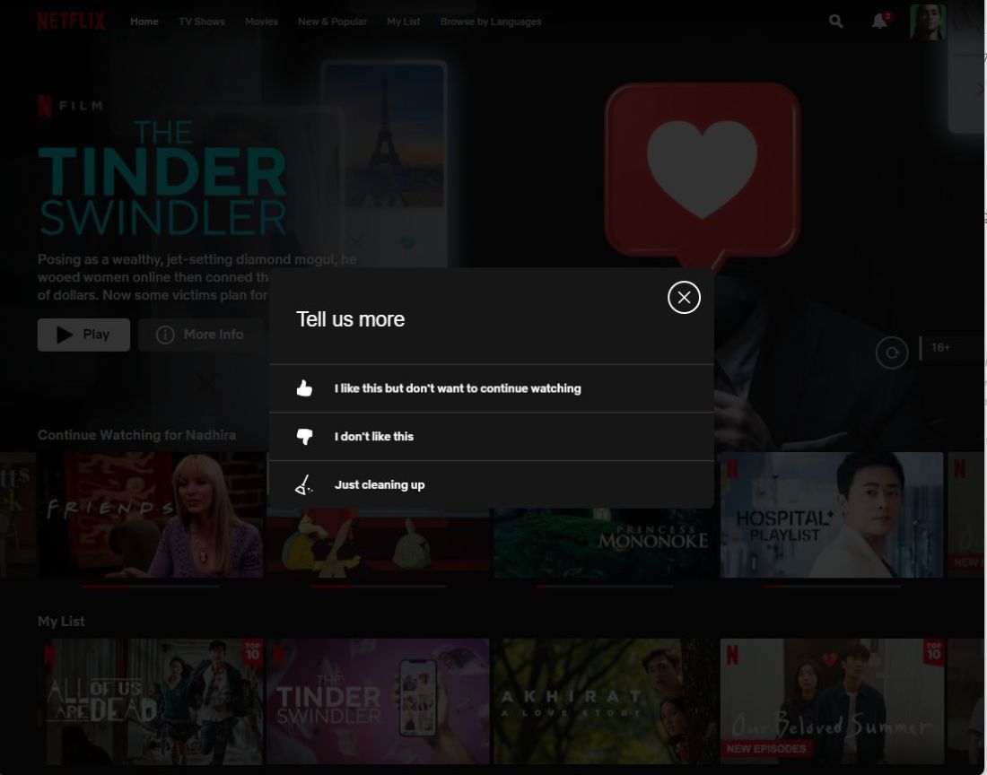 Cara Hapus Continue Watching Netflix 