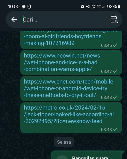 Cari Pesan Di Whatsapp
