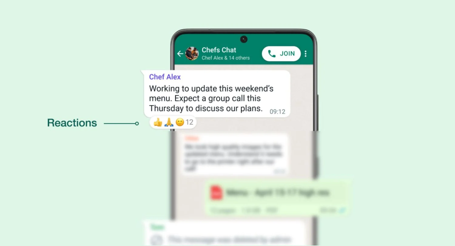 Fitur Reaction Message Whatsapp